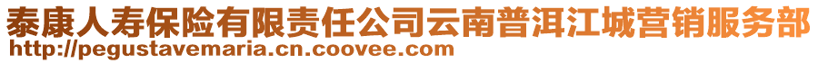 泰康人寿保险有限责任公司云南普洱江城营销服务部