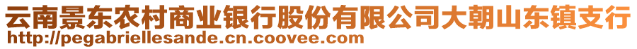 云南景東農村商業銀行股份有限公司大朝山東鎮支行