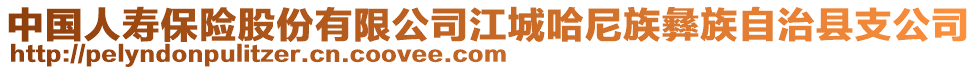 中國(guó)人壽保險(xiǎn)股份有限公司江城哈尼族彝族自治縣支公司