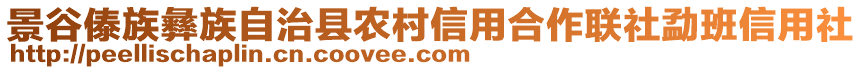 景谷傣族彝族自治縣農(nóng)村信用合作聯(lián)社勐班信用社