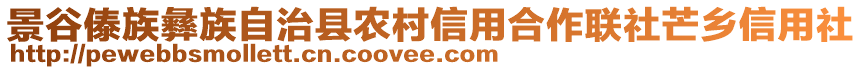 景谷傣族彝族自治縣農(nóng)村信用合作聯(lián)社芒鄉(xiāng)信用社