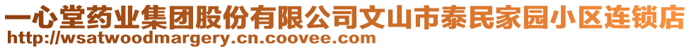 一心堂藥業(yè)集團(tuán)股份有限公司文山市泰民家園小區(qū)連鎖店