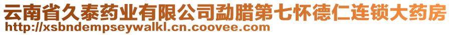 云南省久泰藥業(yè)有限公司勐臘第七懷德仁連鎖大藥房