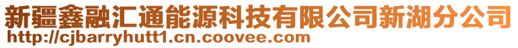 新疆鑫融匯通能源科技有限公司新湖分公司