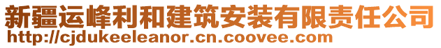 新疆運峰利和建筑安裝有限責(zé)任公司