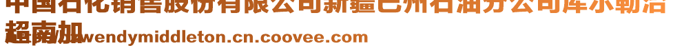 中國石化銷售股份有限公司新疆巴州石油分公司庫爾勒治
超南加