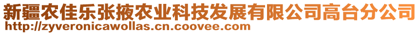 新疆農佳樂張掖農業(yè)科技發(fā)展有限公司高臺分公司