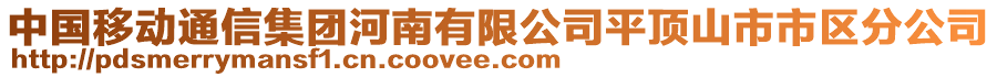 中國(guó)移動(dòng)通信集團(tuán)河南有限公司平頂山市市區(qū)分公司