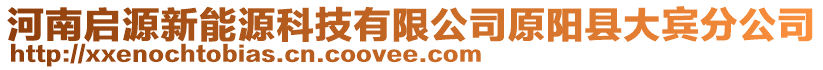 河南啟源新能源科技有限公司原陽縣大賓分公司