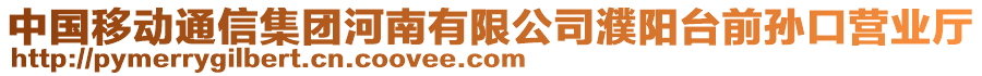 中國(guó)移動(dòng)通信集團(tuán)河南有限公司濮陽(yáng)臺(tái)前孫口營(yíng)業(yè)廳