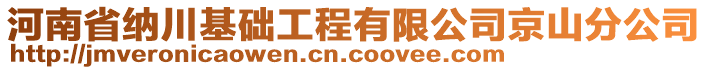 河南省納川基礎(chǔ)工程有限公司京山分公司