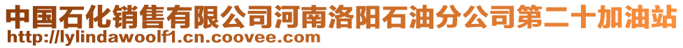 中國(guó)石化銷售有限公司河南洛陽(yáng)石油分公司第二十加油站