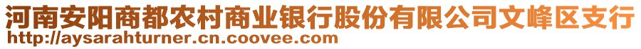 河南安陽商都農(nóng)村商業(yè)銀行股份有限公司文峰區(qū)支行