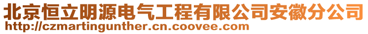 北京恒立明源電氣工程有限公司安徽分公司