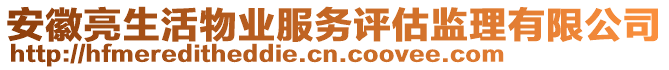 安徽亮生活物業(yè)服務(wù)評(píng)估監(jiān)理有限公司