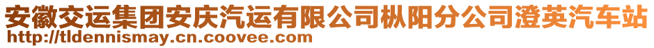 安徽交運(yùn)集團(tuán)安慶汽運(yùn)有限公司樅陽分公司澄英汽車站