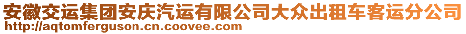 安徽交運(yùn)集團(tuán)安慶汽運(yùn)有限公司大眾出租車(chē)客運(yùn)分公司