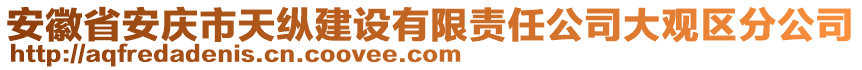 安徽省安慶市天縱建設有限責任公司大觀區(qū)分公司