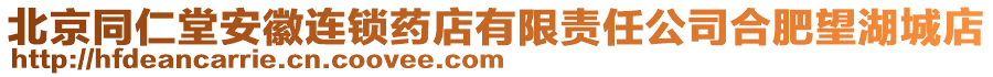 北京同仁堂安徽連鎖藥店有限責任公司合肥望湖城店