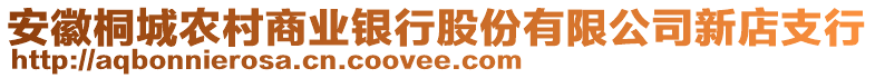 安徽桐城農村商業(yè)銀行股份有限公司新店支行