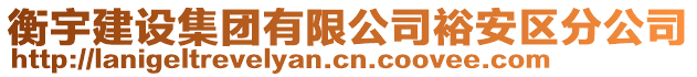 衡宇建设集团有限公司裕安区分公司