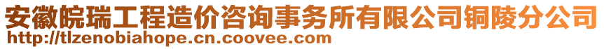 安徽皖瑞工程造價咨詢事務(wù)所有限公司銅陵分公司