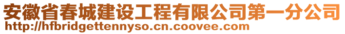 安徽省春城建設(shè)工程有限公司第一分公司