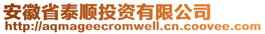 安徽省泰順投資有限公司