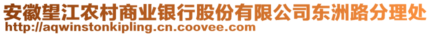 安徽望江農(nóng)村商業(yè)銀行股份有限公司東洲路分理處