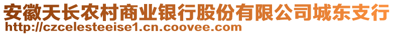 安徽天長農(nóng)村商業(yè)銀行股份有限公司城東支行