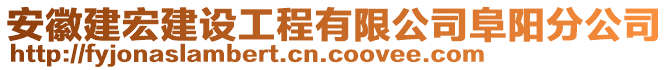 安徽建宏建設(shè)工程有限公司阜陽(yáng)分公司