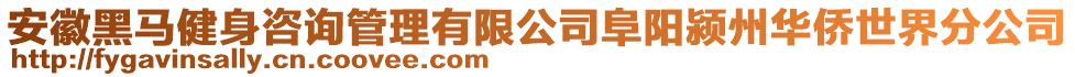 安徽黑馬健身咨詢管理有限公司阜陽潁州華僑世界分公司