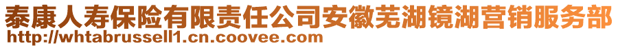 泰康人壽保險有限責(zé)任公司安徽蕪湖鏡湖營銷服務(wù)部