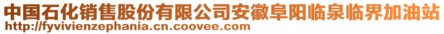 中國石化銷售股份有限公司安徽阜陽臨泉臨界加油站