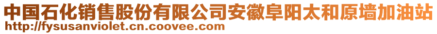 中國石化銷售股份有限公司安徽阜陽太和原墻加油站