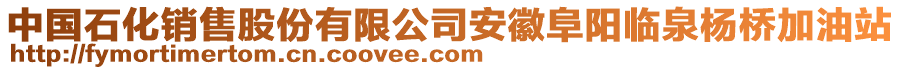 中國石化銷售股份有限公司安徽阜陽臨泉楊橋加油站