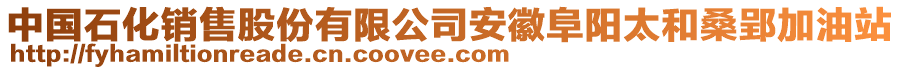 中國石化銷售股份有限公司安徽阜陽太和桑郢加油站