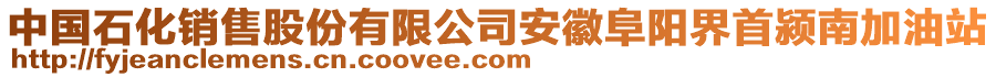 中國石化銷售股份有限公司安徽阜陽界首潁南加油站