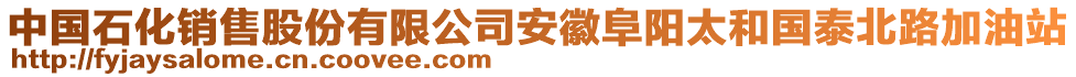 中國(guó)石化銷售股份有限公司安徽阜陽(yáng)太和國(guó)泰北路加油站