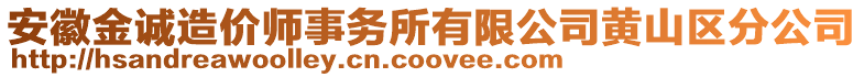 安徽金誠造價師事務所有限公司黃山區分公司