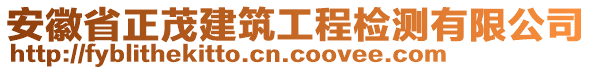 安徽省正茂建筑工程檢測有限公司