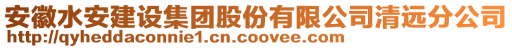 安徽水安建設(shè)集團(tuán)股份有限公司清遠(yuǎn)分公司