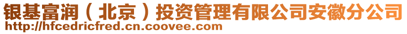 銀基富潤（北京）投資管理有限公司安徽分公司