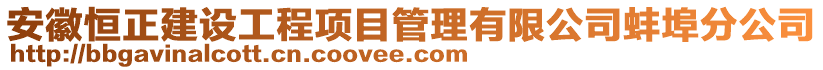 安徽恒正建設工程項目管理有限公司蚌埠分公司