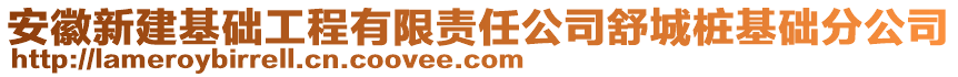 安徽新建基礎工程有限責任公司舒城樁基礎分公司