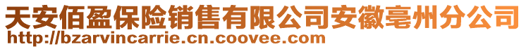 天安佰盈保險銷售有限公司安徽亳州分公司