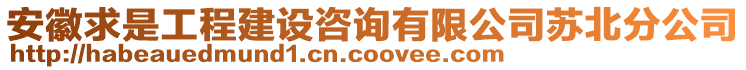 安徽求是工程建設(shè)咨詢有限公司蘇北分公司