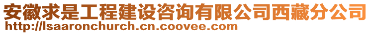 安徽求是工程建設(shè)咨詢有限公司西藏分公司