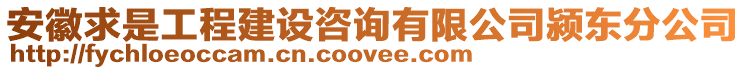 安徽求是工程建設咨詢有限公司潁東分公司