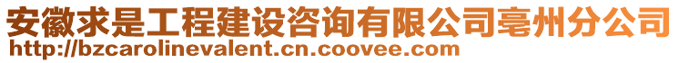 安徽求是工程建設(shè)咨詢有限公司亳州分公司